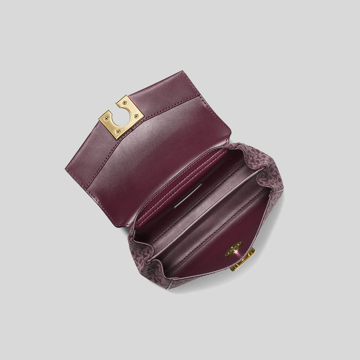 Michael Kors Lita Small TwoTone Logo and Leather Crossbody Bag Bordea