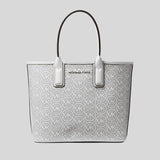 Michael Kors Jodie Small Logo Jacquard Tote Bag Optic White 35H1T2JT1C lussocitta lusso citta