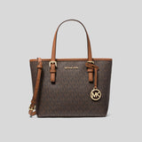 Michael Kors Jet Set Travel Extra Small Convertible Tote In Signature Canvas Brown 35T9GTVT0B lussocitta lusso citta