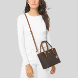 Michael Kors Jet Set Travel Extra Small Convertible Tote In Signature Canvas Brown 35T9GTVT0B