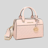 Michael Kors Travel XS Duffle Crossbody Bag in Signature Dark Powder Blush 35S2GTFC0B