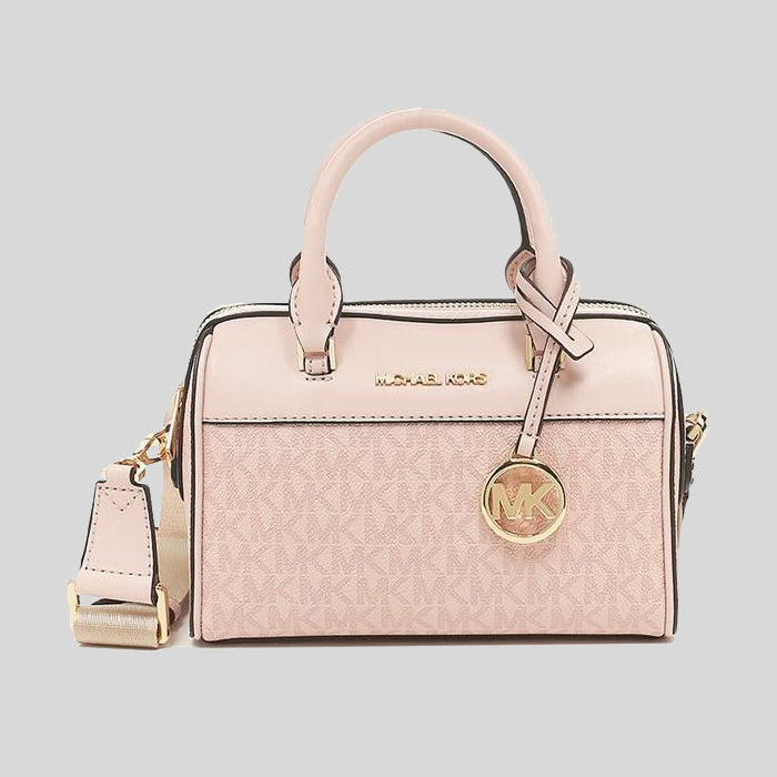 Michael Kors Travel XS Duffle Crossbody Bag in Signature Dark Powder Blush 35S2GTFC0B lussocitta lusso citta