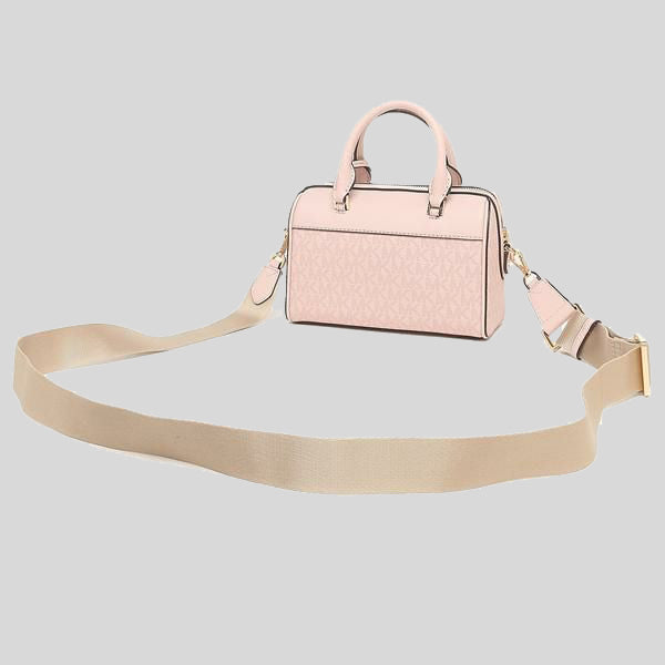 Michael Kors Travel XS Duffle Crossbody Bag in Signature Dark Powder Blush 35S2GTFC0B