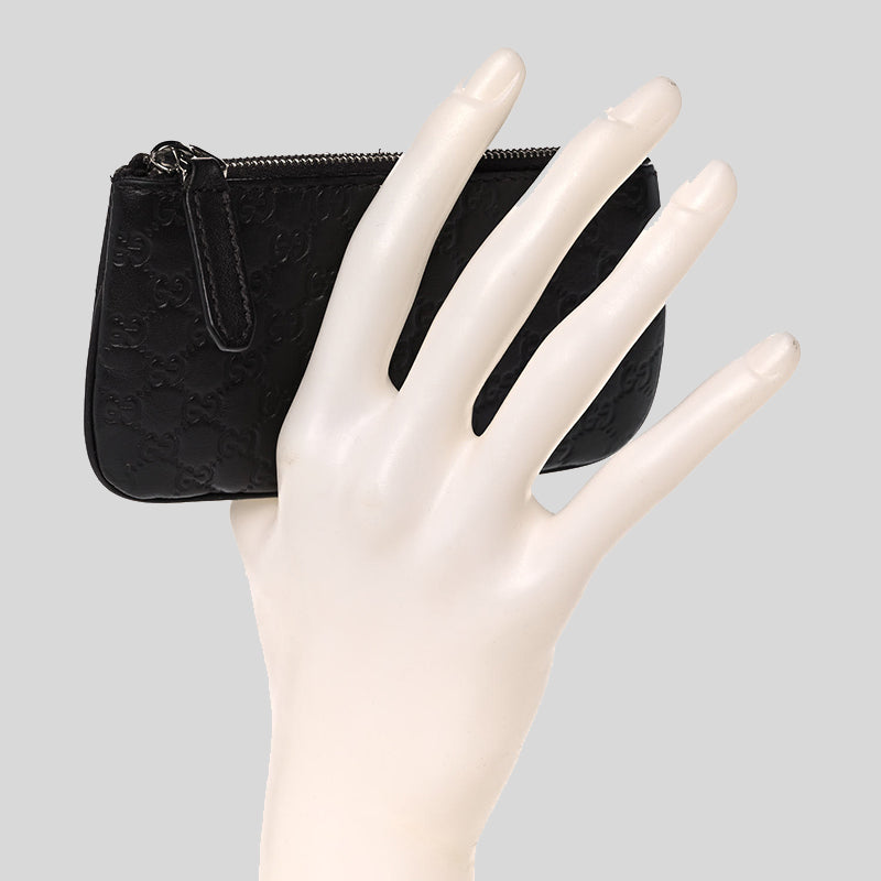 GUCCI GG Microguccissima Pouch With Keyring Black 544476