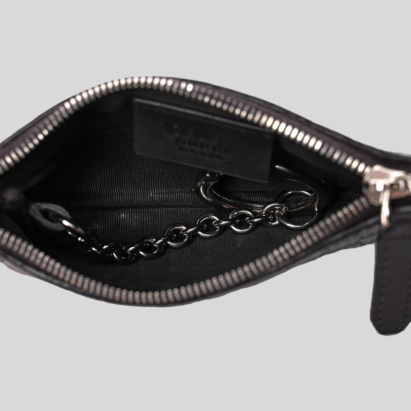 GUCCI GG Microguccissima Pouch With Keyring Black 544476