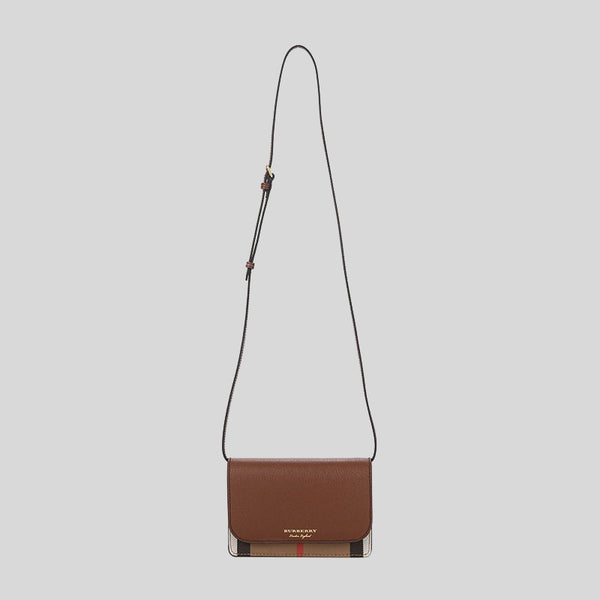 BURBERRY Hampshire House Check Crossbody Bag Brown 80463211