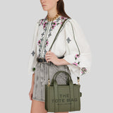Marc Jacobs Leather The Tote Mini Traveler Tote Bag Bronze Green H009L01SP21