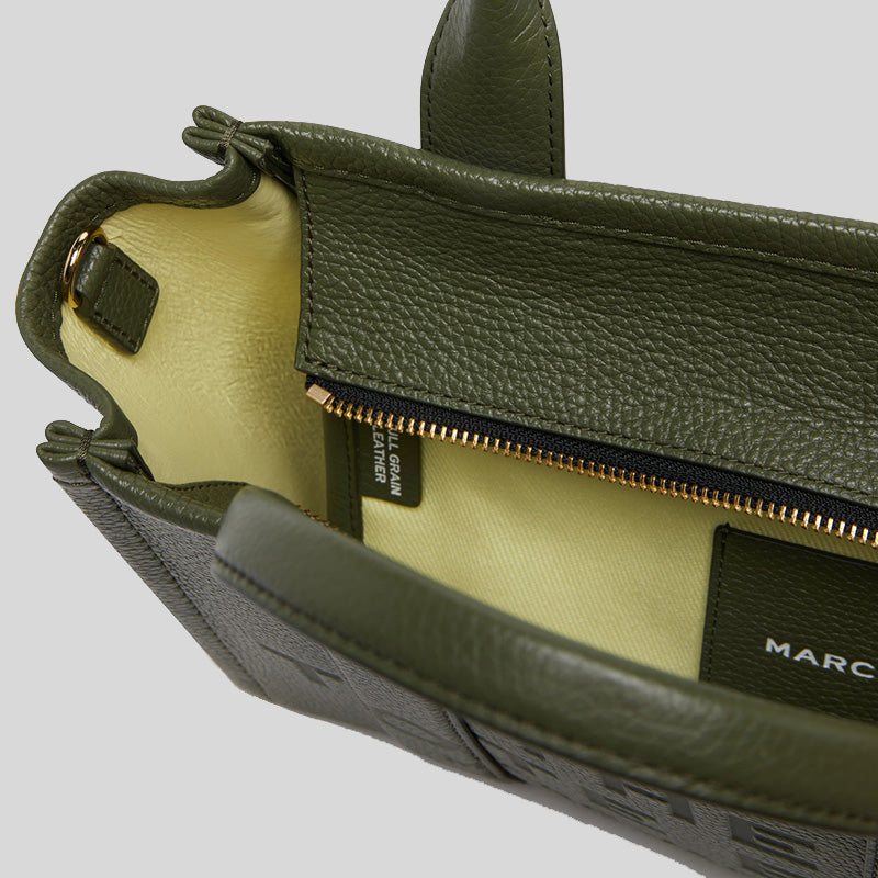 Marc Jacobs Leather The Tote Mini Traveler Tote Bag Bronze Green H009L01SP21