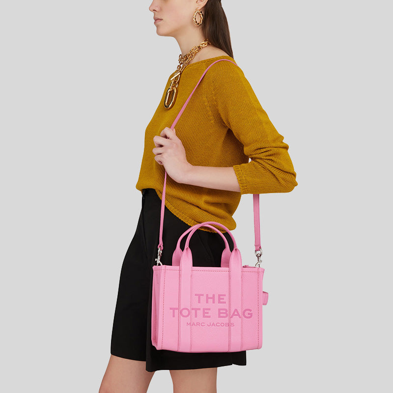 Marc Jacobs Leather The Tote Mini Traveler Tote Bag Candy Pink H009L01SP21