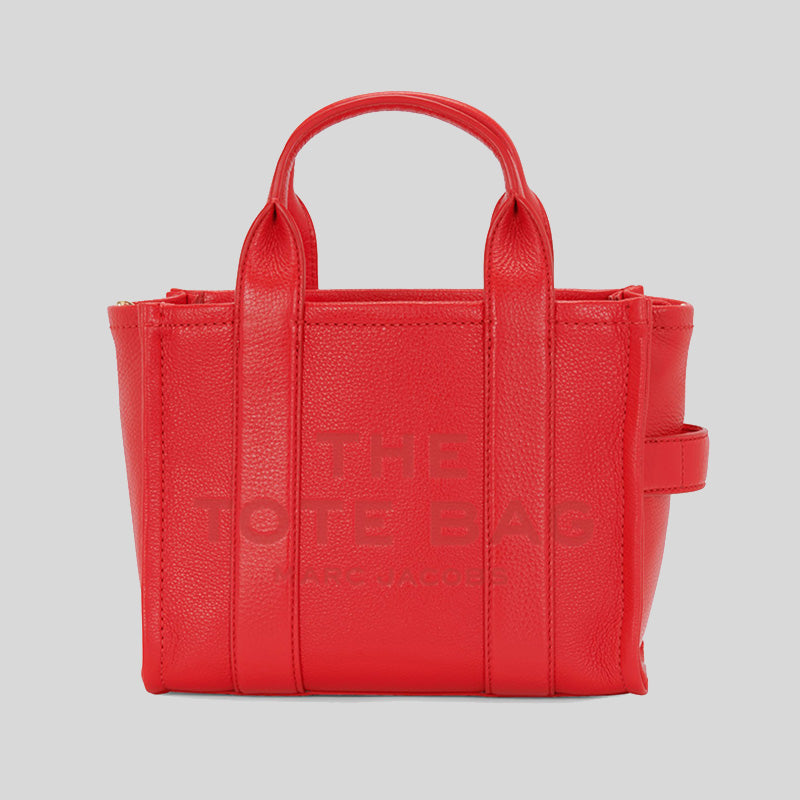Marc Jacobs Leather The Tote Mini Traveler Tote Bag True Red H009L01SP21 lussocitta lusso citta