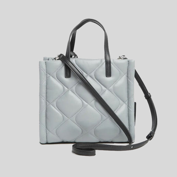 Marc Jacobs Quilted Mini Grind Leather Tote Rock Grey H047L01RE22