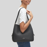 Kate Spade Leila Medium Triple Compartment Shoulder Bag WKR00344 Black