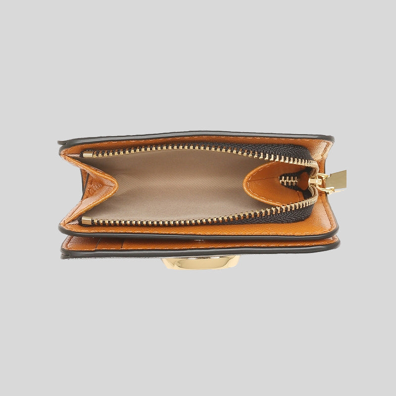 Marc Jacobs THE Snapshot Mini Compact Wallet Black Honey Ginger Chianti M0013360