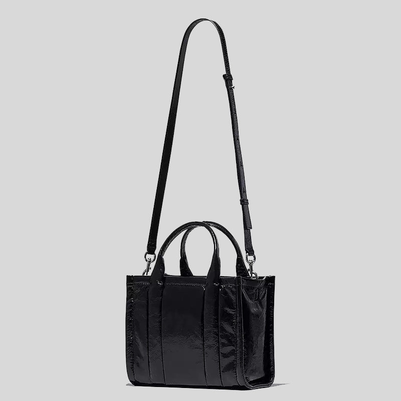 MARC JACOBS The Shiny Crinkle Small Tote Black H065L01PF22