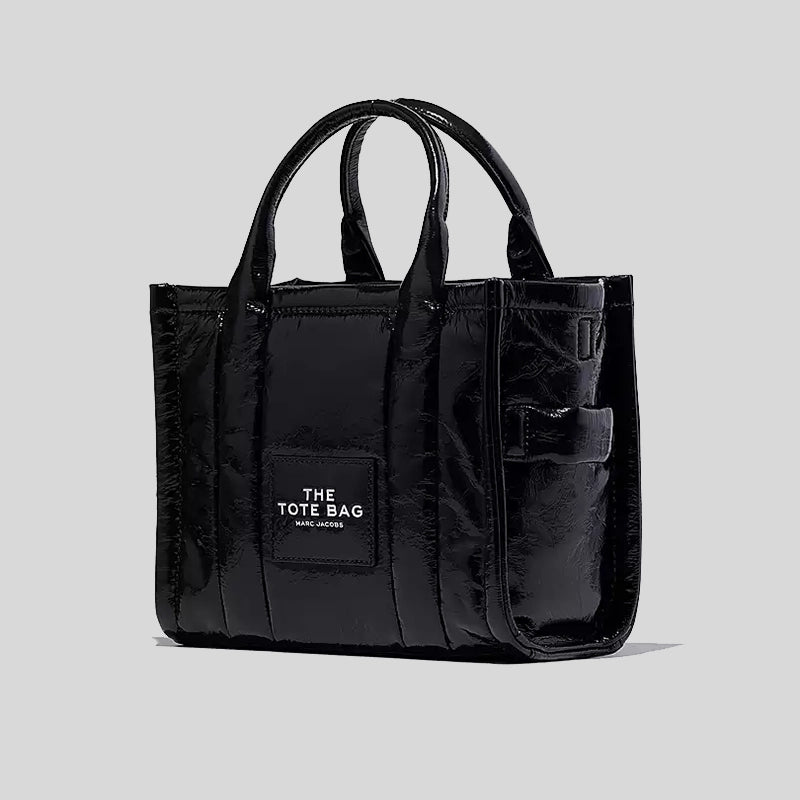 MARC JACOBS The Shiny Crinkle Small Tote Black H065L01PF22