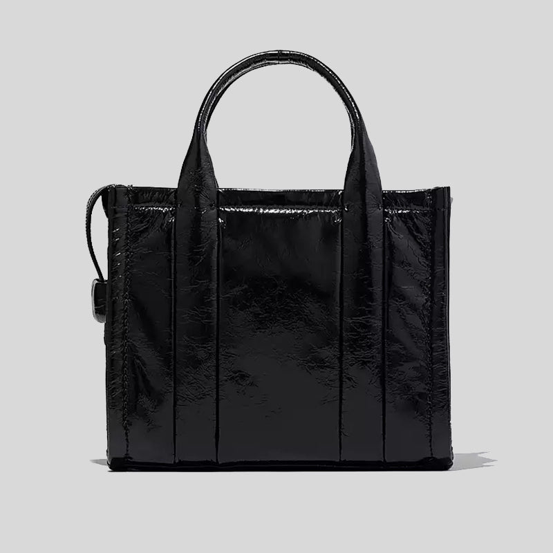 MARC JACOBS The Shiny Crinkle Small Tote Black H065L01PF22