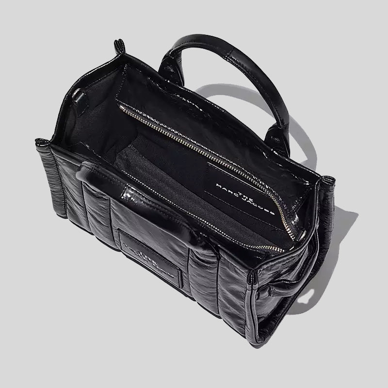 MARC JACOBS The Shiny Crinkle Small Tote Black H065L01PF22