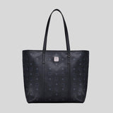 MCM Aren Medium Top-Zip Shopper in Visetos BLACK MWPAATN03BK001