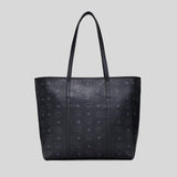 MCM Aren Medium Top-Zip Shopper in Visetos BLACK MWPAATN03BK001