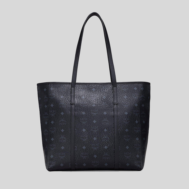 MCM Aren Medium Top-Zip Shopper in Visetos BLACK MWPAATN03BK001