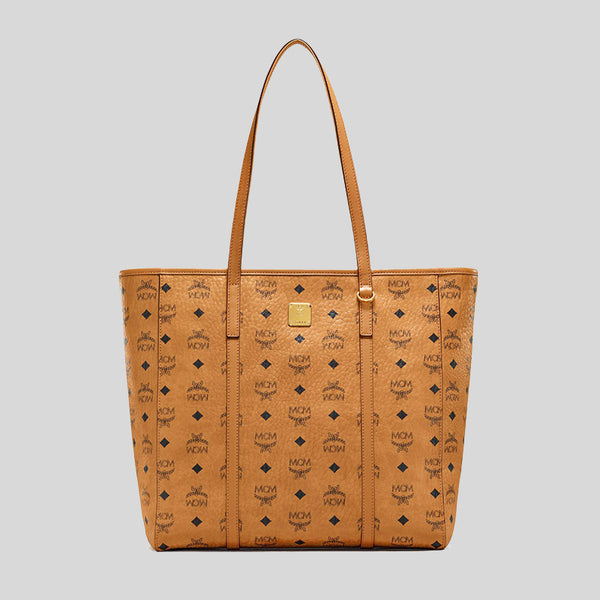 MCM Aren Medium Top-Zip Shopper in Visetos COGNAC MWPAATN03CO001