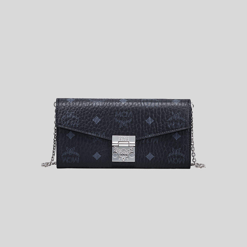MCM Tracy Crossbody Wallet in Visetos BLACK MYLAAPA02BK001 lussocitta lusso citta