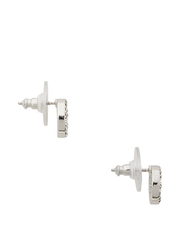 KATE SPADE Spot The Spade Pave Halo Spade Studs Silver O0ru2605