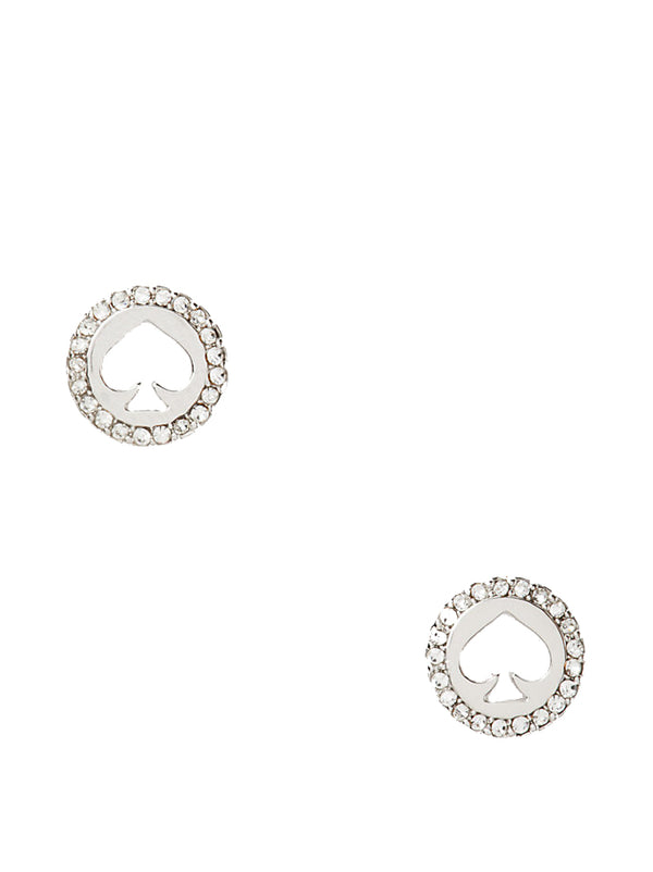 Kate Spade Spot The Spade Pave Halo Spade Studs Silver