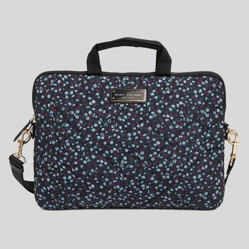 Marc Jacobs Quilted Nylon Printed Laptop Bag Blue Mirage Multi S502M06FA21 lussocitta Lusso Citta