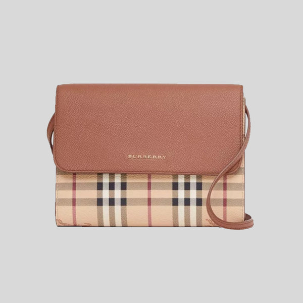 Burberry Small Loxley Haymarket Knight Check Coated Canvas Crossbody Bright Toffee 80379161 lussocitta lusso città