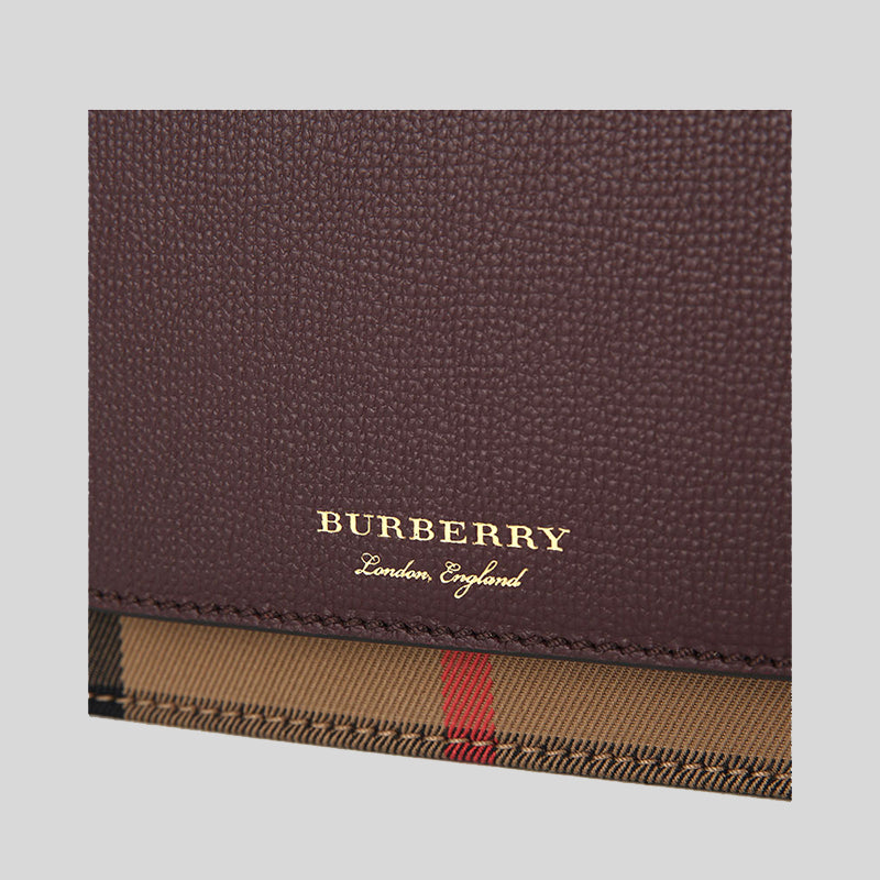 Burberry Hampshire House Check Crossbody Bag Mahogany Red 80463181