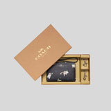 Coach Boxed Corner Zip Wristlet With Snowman Print Midnight Multi C7401