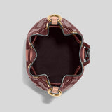 Coach Mini Dempsey Bucket Bag In Signature Jacquard With Stripe And Coach Patch Wine C8322