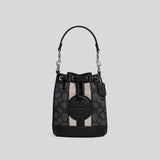 Coach Mini Dempsey Bucket Bag In Signature Jacquard With Stripe And Coach Patch Black C8322 lussocitta lusso citta