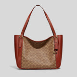 Coach Alana Tote In Signature Coated Canvas Tan Rust C8354 lussocitta lusso citta