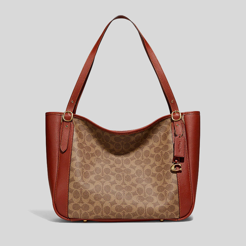 Coach Alana Tote In Signature Coated Canvas Tan Rust C8354 lussocitta lusso citta
