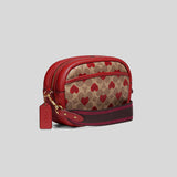 Coach Camera Bag In Signature Canvas With Heart Print C8390