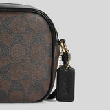 Coach Mini Jamie Camera Bag In Signature Canvas Brown Black C9926