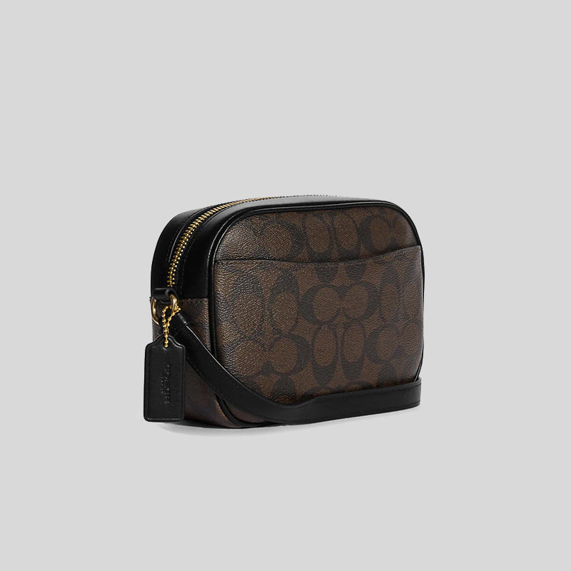 Coach Mini Jamie Camera Bag In Signature Canvas Brown Black C9926
