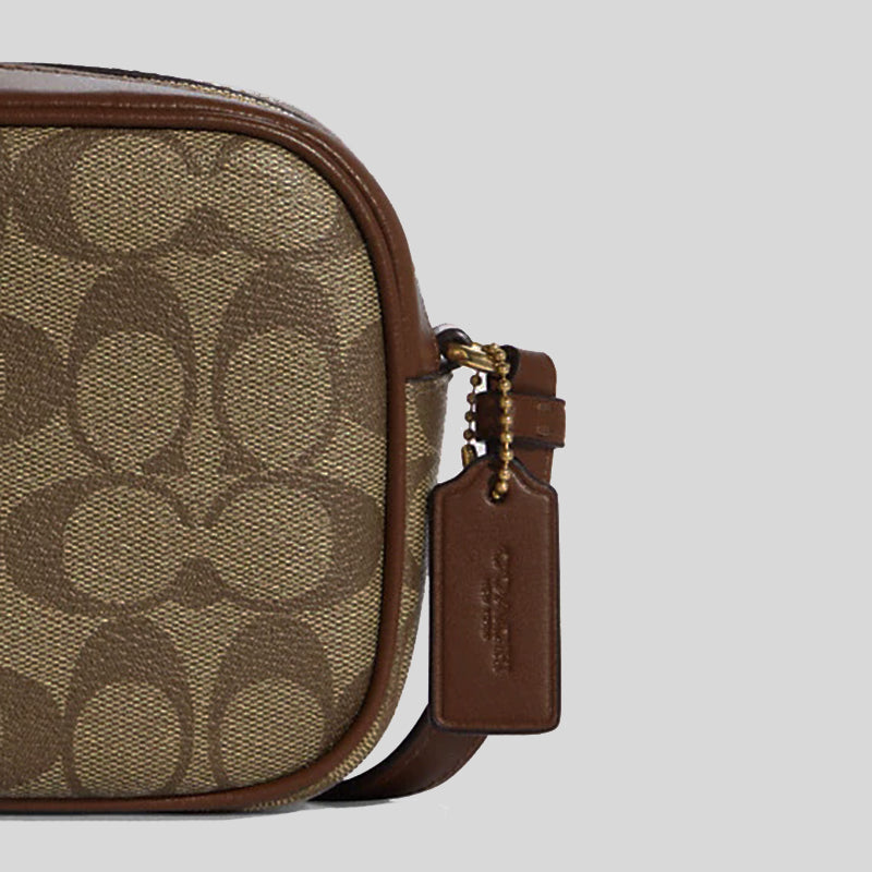 Coach Mini Jamie Camera Bag In Signature Canvas Khaki Saddle C9926