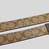 Coach Sculpted Signature Buckle Cut To Size Reversible Belt 38 Mm Mahogany/Khaki CA003