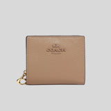 Coach Snap Wallet In Leather Taupe CC900