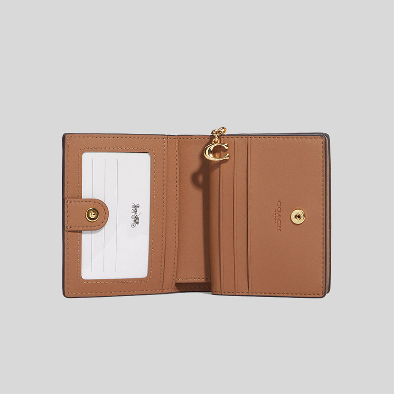 Coach Snap Wallet In Leather Taupe CC900