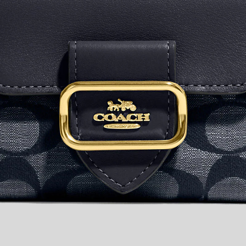 Coach Small Morgan Wallet In Signature Chambray Denim Multi CH151