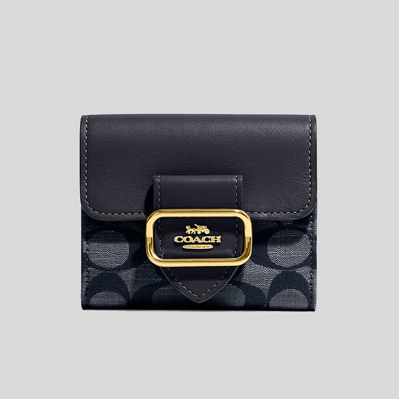 Coach Small Morgan Wallet In Signature Chambray Denim Multi CH151 lussocitta lusso citta