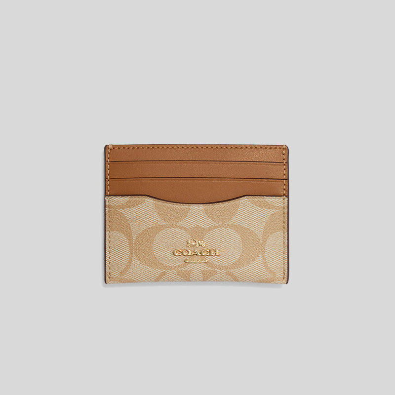 Coach Unisex Slim Id Card Case In Signature Canvas Light Khaki CH415 lussocitta lusso città