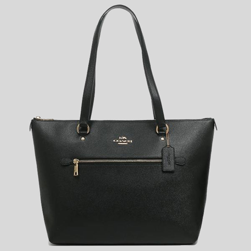 COACH Gallery Tote In Crossgrain Leather Black