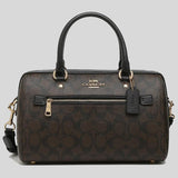 Coach Rowan Satchel In Signature Canvas F83607 Brown Black