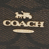 COACH Zip Card Case In Signature Canvas Brown Black C0058