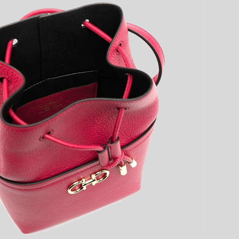 Salvatore Ferragamo Women's Mini Bucket In Calf Leather Bag Ribes 0755119